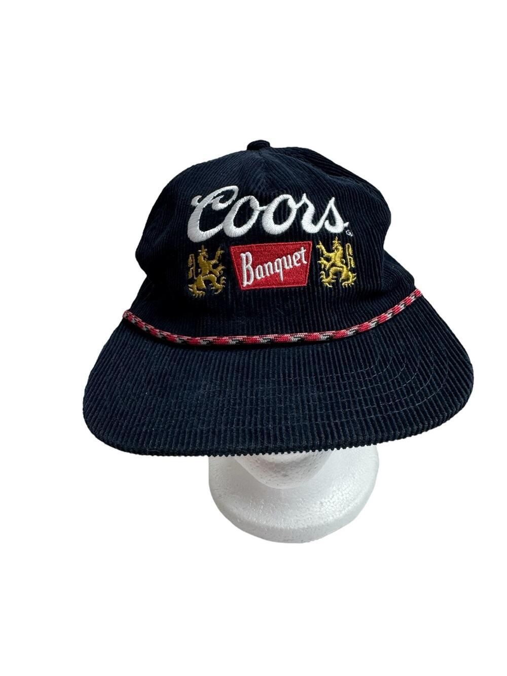 COORS Banquet Navy Blue Corduroy SnapBack Hat One Size Adult Nautical Cotton